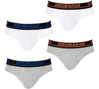 Brubaker Hommes Slip Pack de 4 - Sous-vêtements confortables pour hommes avec taille élastique - Sous-vêtements stretch unis en coton et Lycra®