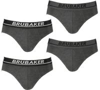 Brubaker Hommes Slip Pack de 4 - Sous-vêtements confortables pour hommes avec taille élastique - Sous-vêtements stretch unis en coton et Lycra®
