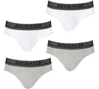 Brubaker Hommes Slip Pack de 4 - Sous-vêtements confortables pour hommes avec taille élastique - Sous-vêtements stretch unis en coton et Lycra®