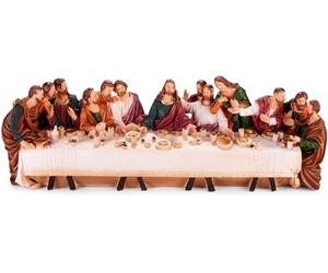 BRUBAKER La Cène - Jésus et Ses 12 Disciples à Table | 36 cm Figurine de Noël avec Personnages Peints à la Main en Polyrésine - Scène de la Cène Décoration