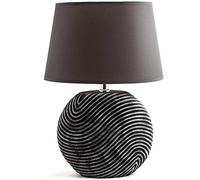 BRUBAKER Lampe de Table, de Chevet - Abat-jour Anthracite et Pied de la Céramique Anthracite - Hauteur 38 cm