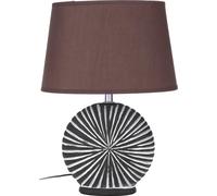 BRUBAKER Lampe de table de chevet Marron, pied en céramique en finition mate bicolore - hauteur 36 cm
