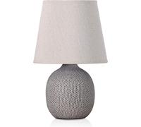 BRUBAKER Lampe de table Lampe de chevet - 28,5 cm - Marron/Beige - Pied de lampe en céramique avec structure - Abat-jour en coton Beige