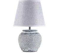 BRUBAKER Lampe de table Lampe de chevet - 30,5 cm - Gris - Pied de lampe en céramique - Abat-jour en lin Gris clair