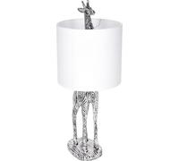 BRUBAKER Lampe de table ou de chevet Girafe Afrique - Lampe de table avec pied en céramique et abat-jour en tissu - 51.5 cm de hauteur, Noir Blanc