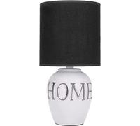 BRUBAKER Lampe de table ou de chevet Home - Lampe de table avec base en céramique et abat-jour en tissu - hauteur 30,5 cm, Blanc Gris