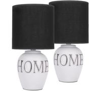 BRUBAKER Lampe de table ou de chevet Home - Lampe de table avec base en céramique et abat-jour en tissu - hauteur 32.5 cm