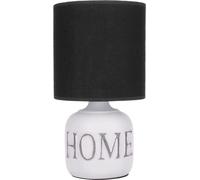 BRUBAKER Lampe de table ou de chevet Home - Lampe de table avec pied en céramique et abat-jour en tissu - 32,5 cm de hauteur, Blanc Gris