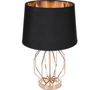 BRUBAKER Lampe de table ou de chevet Vintage Grille Motif - Lampe de table moderne avec pied métallique - 45 cm de hauteur, Or Noir
