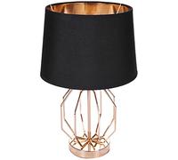 BRUBAKER Lampe de table ou de chevet Vintage Lattice Pattern - Lampe de table moderne avec base en métal - Hauteur 45 cm, Noir doré