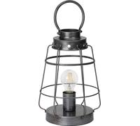 BRUBAKER lampe de table vintage - hauteur 31 cm (41 cm avec poignée) - métal argenté gris - 1 flamme