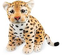 BRUBAKER Léopard en Peluche - 30 cm Animaux en Peluche - Peluche Bébé, Fauve, Assis - Enfants Jouets en Peluche - Marron