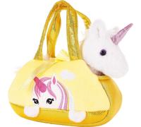 Brubaker Licorne en peluche Blanc dans un sac à main - 20 cm - Peluche dans un sac - Peluche Doudou - Jaune