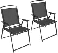 BRUBAKER Lot de 2 Chaises de Jardin Bergamo - Chaises de Camping Imperméables et Peu Encombrantes - Chaises de Balcon Pliables pour Camping Jardin Terrasse et Balcon - Gris Foncé