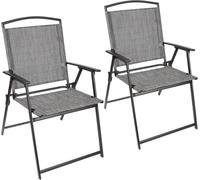 BRUBAKER Lot de 2 Chaises de Jardin Bergamo - Chaises de Camping Imperméables et Peu Encombrantes - Chaises de Balcon Pliables pour Camping Jardin Terrasse et Balcon - Gris Mélangé