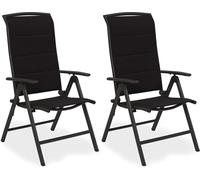 BRUBAKER Lot de 2 chaises de jardin Milano - Chaises à dossier haut pliables - Dossier réglable en 8 positions - Chaises pliantes en aluminium - Résistant aux intempéries - Anthracite