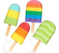 BRUBAKER Lot de 4 Eponges de bain Eponge de douche - Glace à l'eau - Eponge à savon pour enfants adultes - Hygiénique et durable - Boules de bain à savonner - Multicolore