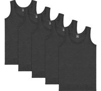 BRUBAKER Lot de 5 débardeurs classiques pour hommes - en coton de haute qualité (lisse) - extra long - sans couture - anthracite - taille L
