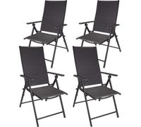 BRUBAKER Lot de Fauteuils de Jardin Riva - Pliables et Repliables - Anthracite