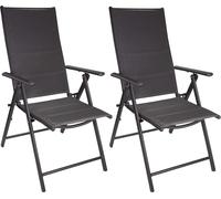 BRUBAKER Lot de Fauteuils de Jardin Riva - Pliables et Repliables - Anthracite
