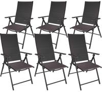 BRUBAKER Lot de Fauteuils de Jardin Riva - Pliables et Repliables - Anthracite