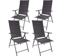 BRUBAKER Lot de Fauteuils de Jardin Riva - Pliables et Repliables - Gris Argenté