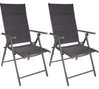 BRUBAKER Lot de Fauteuils de Jardin Riva - Pliables et Repliables - Gris Argenté