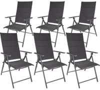 BRUBAKER Lot de Fauteuils de Jardin Riva - Pliables et Repliables - Gris Argenté
