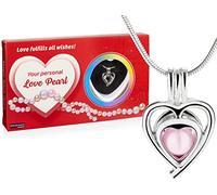 BRUBAKER "Love Pearl Perle de Tes Rêves - Collier avec Pendentif Coeur en Argent + Coquillage avec Perle Véritable comme Set Cadeau de Bijoux - Amour
