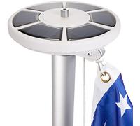 BRUBAKER Lumière Solaire pour Mât de Drapeau avec 26 LED - Eclairage de la Hampe du Drapeau avec Énergie Solaire pour Le Camping et Le Jardin - Couverture du Drapeau à 100%
