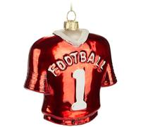 BRUBAKER Maillot de Football Américain - Boule de Noël en Verre Peinte à la Main - US Sport All Star Jersey pour les Fans de Football 10,5 cm - Décoration d'Arbre de Noël Soufflée à la Bouche - Figure