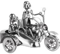 BRUBAKER Mâle à vis Moto avec side-car - Figurine en fer faite main - 23 cm Figurine en métal Cadeau pour les motards et les fans de moto