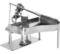 BRUBAKER Mâle à vis Pianiste au piano à queue - Figurine artisanale en fer Mâle en métal Pianiste - Figurine en métal Piano Décoration Cadeau pour musicien
