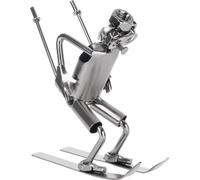 BRUBAKER Mâle à vis skieur - Figurine en fer de ski Mâle en métal - Travail manuel figurine en métal - Cadeau pour les amateurs de sports d'hiver et de ski