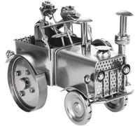 BRUBAKER Mâle à vis Tracteur avec chauffeur et chien - Tracteur - Travail manuel Figurine en métal Cadeau pour agriculteur et fans de voitures anciennes