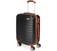 BRUBAKER Mallette Paris - Valise Trolley avec Serrure à Numéro, 4 Roues et Poignées Confortables - 37 x 56 x 22 cm - Valise à roulettes Dure ABS (M - Noir et Marron Clair)