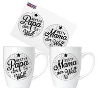 BRUBAKER "Maman Papa du monde Tasses en céramique - carte de voeux et paquet cadeau