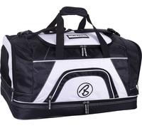 BRUBAKER 'Medium Base' Sac de sport 52 L avec grand compartiment humide + compartiment à chaussures - Noir/Blanc