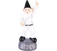 BRUBAKER Nain de jardin Disco Boy - Danseur de club nain sur demi-sphère - Figure de jardin Drôle - Décoration Résistant aux intempéries pour le jardin Camping - Décoration de jardin pour l'extérieur
