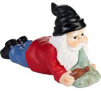 BRUBAKER Nain de jardin ivre - Nain vomissant avec une bouteille de bière - Figure de jardin Drôle - Décoration Résistant aux intempéries pour le jardin Camping - Décoration de jardin pour l'extérieur