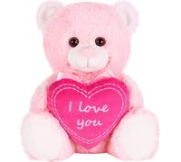 BRUBAKER Ours en peluche avec coeur rose - I Love You - 25 cm - Teddy Bear Peluche Doudou - Peluche rose