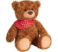 BRUBAKER Ours en peluche avec écharpe ancre rouge - 42 cm - Ours en peluche vintage Teddyteddy Doudou - Doudou avec fourrure particulièrement douce - Peluche brune