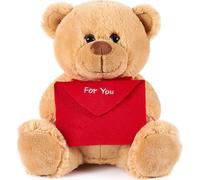 Brubaker Ours en peluche avec enveloppe Rouge - for You - 25 cm - Teddy Bear Peluche Doudou - Marron Marron clair