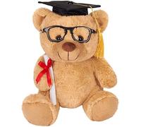 BRUBAKER Ours en Peluche avec Lunettes, Diplôme et Chapeau de Docteur