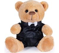 BRUBAKER Ours en peluche marié en costume - 25 cm Teddy cadeau pour mariage, fiançailles et enterrement de vie de garçon - cadeau de mariage doudou