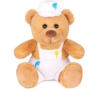 BRUBAKER Ours en Peluche Peintre avec Salopette et Casquette - 25 cm