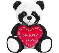 BRUBAKER Ourson Panda en Peluche avec Coeur Rouge - Ich Liebe Dich - 25 cm