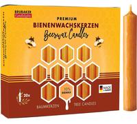 BRUBAKER Pack de 100 bougies d'arbre 10% cire d'abeille Bougies de Noël Bougies pyramidales Bougies d'arbre de Noël Jaune miel