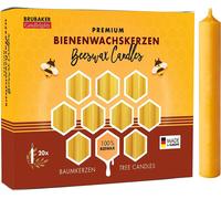 BRUBAKER Pack de 100 bougies d'arbre 100% cire d'abeille Bougies de Noël Pyramides Bougies d'arbre de Noël Jaune miel