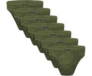 BRUBAKER Pack de 7 Slips Hommes 100% Coton - Multipack sous-Vêtements Hommes - Olive GR. XXL